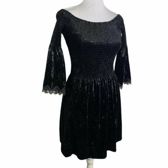 KOBI HALPERIN Dinella Velvet Off  Shoulder Dress - Picture 6 of 12